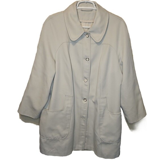 forecaster of boston Other - Forecaster Of Boston Vintage Beige Button Up Long Coat Mens Size 18 1/2 Overcoat